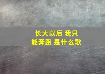 长大以后 我只能奔跑 是什么歌